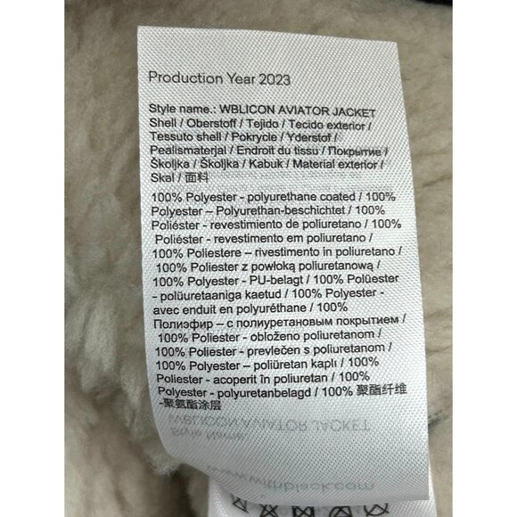 WITHBLACK Women's Faux Leather Shearling Aviator Jacket in Black - Sz M - NWT - Picture 10 of 11